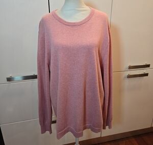 J. Crew 100% Cotton Baby Pink Crewneck Pullover Sweater Size Large